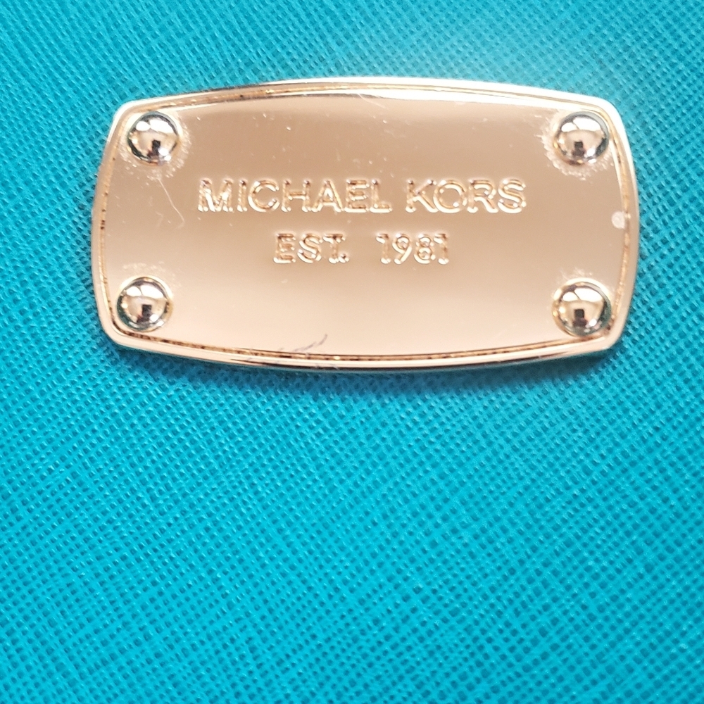 Michael Kors Medium Dome Saffiano Leather Satchel Teal - Picture 7 of 13